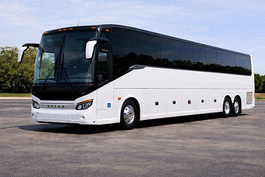 56-passenger charter bus available for charter in South Gate, CA